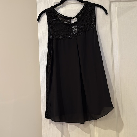 LOFT Black Crochet Detail Tank Top - Picture 4 of 4